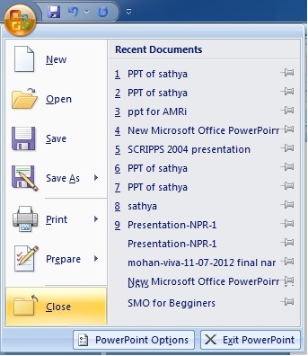 Microsoft Powerpoint Closing a Presentation