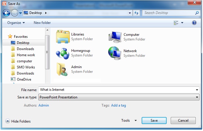 Microsoft Powerpoint Saving a Presentation2