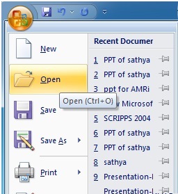Microsoft Powerpoint To Open an Existing Presentation